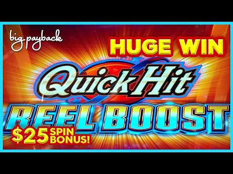 $25 BET BONUS! Quick Hit Reel Boost Triple Blazing Sevens Slot - BIG WIN SESSION!
