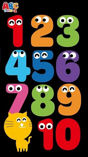 １２３♪すうじのうた｜ネコといっしょに英語でかぞえよう！｜はじめての英語知育に♫ #shorts