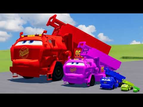 Big & Small McQueen Millitary Tank VS Train | BeamNG.drive