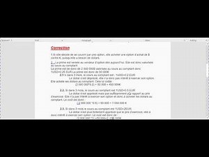 exercice 1 sur les options à ne pas rater