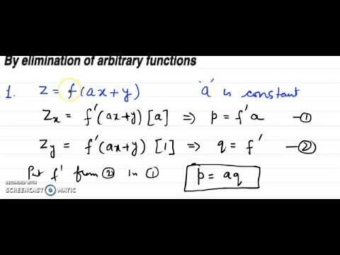 Formation of P.D.E. (By elimination of arbitrary functions)