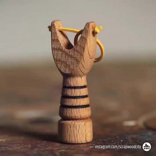 #woodturning a mini #slingshot #scrapwoodcity