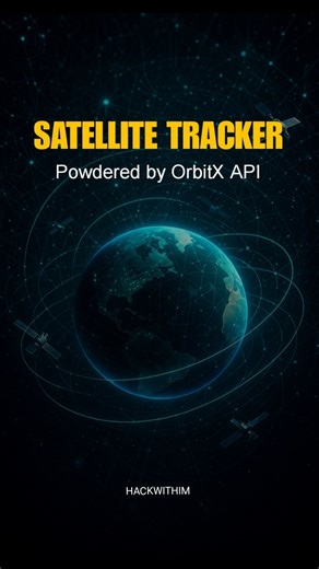 Kashinath Gaikwad on Instagram: "Built a live satellite tracker powered by the OrbitX API. Fast, accurate, FREE. 🌠🚀 Satellite Tracker Link: https://shorturl.at/NKYLt GitHub: https://github.com/hackwithim/satellite-tracker-orbitx #OpenSource #GitHub #Developer #CodingLife #TechProjects #SoftwareDevelopment API/Data #API #DataVisualization #RealTimeData #WebDev #Programmer #SpaceTech #SatelliteTracking #SpaceApps #Astronomy #OrbitalMechanics #hackwithim [Live Satellite Tracker, OrbitX API, Open-