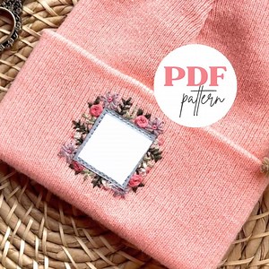 Floral Embroidered Beanie PDF Pattern, Flower Embroidery Pattern, Printable Stick and Stitch, Embroidery Clothing PDF Templates - Etsy