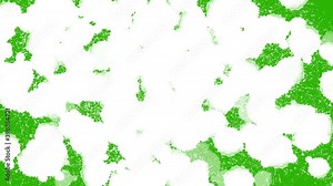 White blood motion on green screen. Blood spread stop motion style for video scenes, visual effects, horror movies.