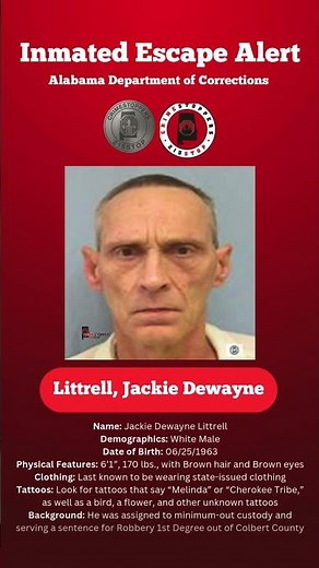 UPDATE AS OF 6/25: INMATE RECAPTURED #crime #missing #wanted #crimestoppers #alabama