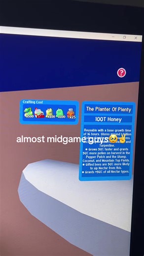 took me so long🥹 #beeswarmsimulator #planterofplenty #bluehive #beesmas #robloxfyp