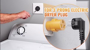 MECMO 3 Prong to 4 Prong Dryer Adapter, NEMA 14-30P Male to 10-30R Female, 4-Prong New Dryer Plug to 3-Prong Old Dryer Receptacle for Old Non-grounding Electric Dryer with New Dryer Wall Outlet House