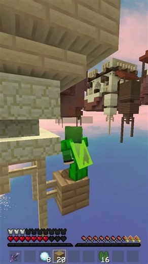 This is one of the most insane block landings of all time #minecraft #hypixel #hypixelskywars