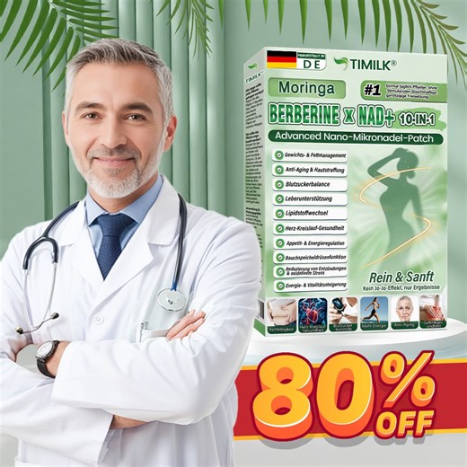 🚫 Keine Nadeln. Kein Gym-Kollaps. Keine täglichen Pillen. Nur Timilk® Moringa • Berberine & NAD 10-in-1 Advanced Nano Microneedle Patch. ✨ Schmerzfrei, hautfreundlich und entwickelt, um rund um die Uhr den Stoffwechsel zu unterstützen – jederzeit, überall. Bereit, endlich dein Gewichtsmanagement, deine Energie und dein Stoffwechselgleichgewicht ohne extreme Methoden zu unterstützen? Lerne Timilk® kennen – ein Nano-Patch der nächsten Generation, das sich an das echte Leben anpasst. 🌟 Was macht 