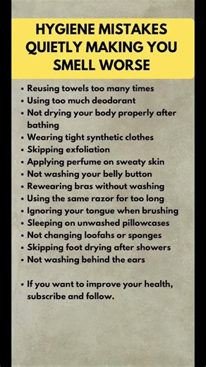 14 Hygiene Mistakes That Make You Smell Worse (And How to Fix Them) #odourfree #odorant #freshener