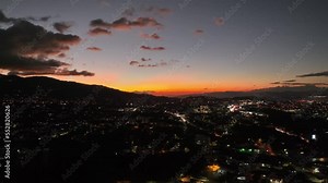 sunset over the city of Escazu, Costa Rica