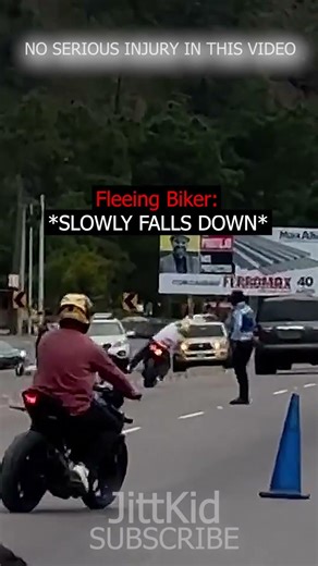 Fleeing Biker Fails to Escape Checkpoint