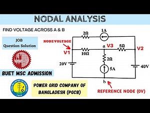 Nodal Analysis Problem 03 || Network Theorems || DC Circuit Analysis || Bangla