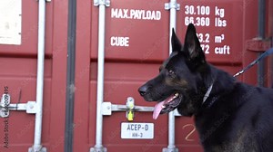 k9 unit waiting for instructions from the police