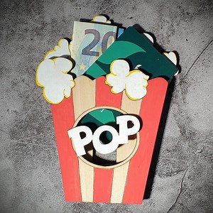Wooden Gift Card or Ticket Holder - Hand Painted Popcorn Box - Etsy