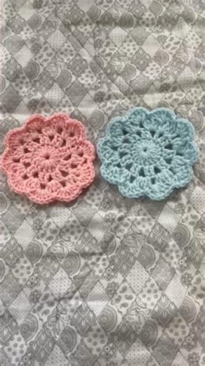 Your mug deserves a cozy home. 💖💙 Handmade crochet coasters, ready for your coffee table