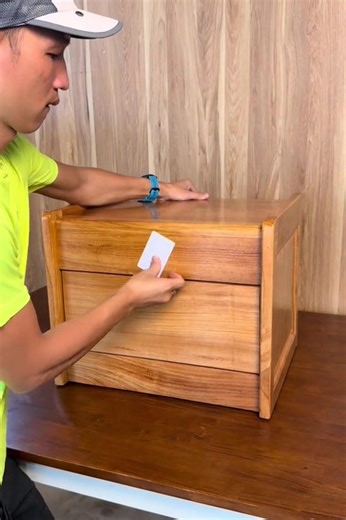 Wooden Nightstand With RFID Lock, Secret Storage Drawer, Minimalist Design - Etsy