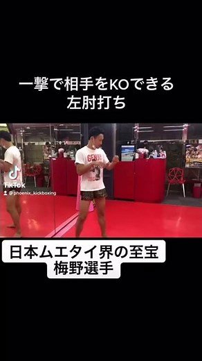 ムエタイ梅野源治選手による左肘打ちのやり方解説
