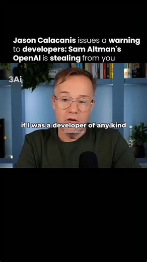 Artificial Intelligence | AI on Instagram: "American entrepreneur and angel investor Jason Calacanis warns that the company closely monitors how its API is used and may integrate insights from developers' work into its own products. The warning serves as a reminder for developers to carefully consider how much of their work they expose to platforms like OpenAl, especially when it comes to proprietary ideas or experimental projects. Follow @allaround.ai to stay updated with the latest Al news Med