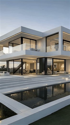 Luxury Modern Villa with Pool – Contemporary Architecture, Glass Design & Panoramic Views #home