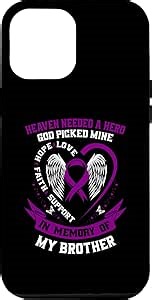 Amazon.com: iPhone 12 Pro Max Purple Epilepsy Awareness Day Month In Memory of Brother Case : Celulares y Accesorios