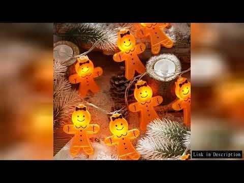 1pc Gingerbread Man LED String Lights 10/20LED Battery Powered Holiday Fairy Lamps For Xmas Tree Win