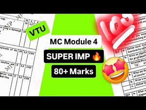 MC MODULE 4 SUPER IMPORTANT💯🤩|BCS402 MICROCONTROLLER MODEL PAPER PASS PACKAGE | VTU 4th SEM CSE #vtu