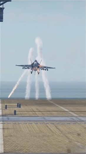 Fighter Jet Drops Flares in an Epic Carrier Approach!