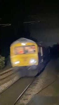 Freight train at fall speed close up