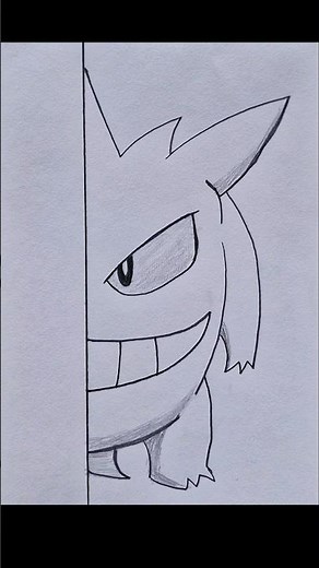 Easy Pokemon drawing | How to draw Gengar step by step | easy tutorial