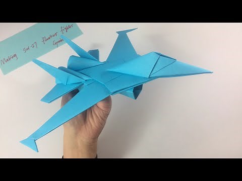 How to make a Su-27 flanker fighter model with paper