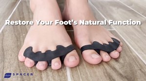 The Toe Spacer from Spacer Mobility, Recovery from the Ground Up, Correct Bunions, Plantar Fasciitis, & Correct Toes | Unisex Therapeutic Toe Spacer - Relieve Foot Pain and Tension | 4-Loop (4-Loop)