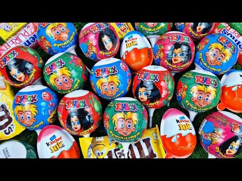 ASMR Most Popular Chocolates / lots of colorful rainbow lollipops candies /unpacking surprise egg