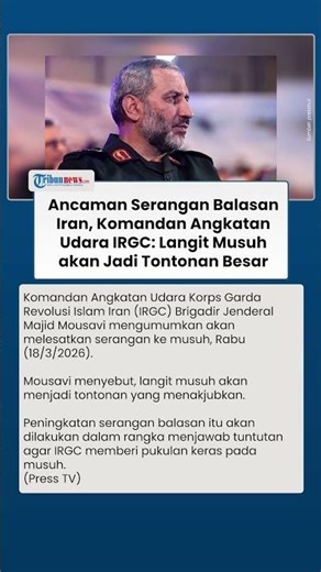 Sinyal Serangan IRGC, Komandan Angkatan Udara Sebut Langit Musuh akan Jadi Tontonan Menakjubkan