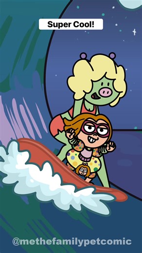 Narrator’s voice: “She did not, in fact, look super cool.”😂 Comment below if you caught the “Garfield & Friends” reference! Animation: Beilianne Rivera Voices: @emilymcgonaglevo and @helenphillipsvoice #methefamilypetcomic #funnyreels #scifiart #scifiartwork #aliens