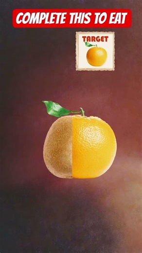 Complete this target to Eat 🍊 / Orange fruit tutorial / #fruit #shorts