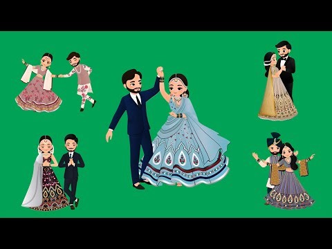 Wedding Couple Character Animation Pack | Green Screen Wedding Invitation Video | Copyright Free