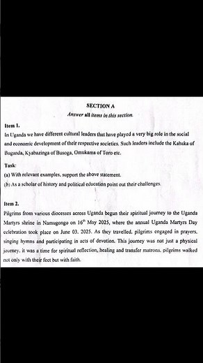 UCE 2025 UMTA History and Political Education Paper 1