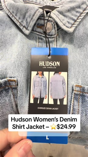 Hudson Women’s Denim Shirt Jacket – ⭐️$24.99 Colors: Blue, Black Sizes: S–XXL 📍 SLC & Sandy locations ❌ Not online — check back Easy layering piece—casual, versatile, and a great price. #CostcoFinds #Costco #fyp #trending