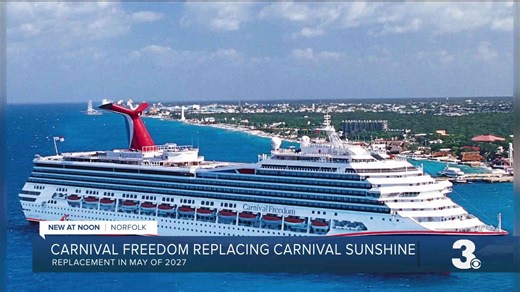 Carnival Freedom to replace Carnival Sunshine in Norfolk