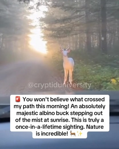 Rare albino buck recorded at sunrise! | Cryptid University