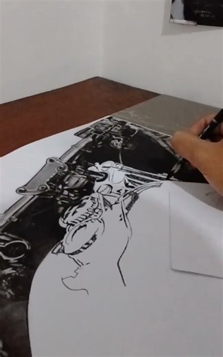 How to Drawing Hyper Realistic Harley Davidson #sketch #charcoaldrawing #drawing #harleydavidson