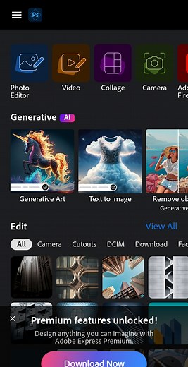 How to remove "get adobe express" popup from photoshop express on android