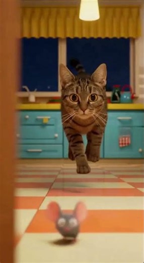 Real Cat vs Animated Mouse — The Most Whimsical Chase Ever! 🎬🐾