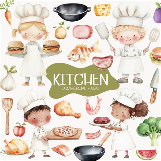 Cute Little Chef Clipart,cooking Clipart,kittle Chef, Kitchen Png, Cooking Clip Art,cooking Sublimation,watercolor Clipart,nursery Clipart - Etsy Australia