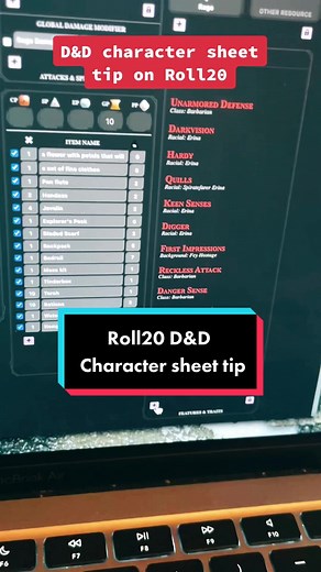 Using Emojis to Clarify Sheet Actions on Roll20 D&D Character Sheet