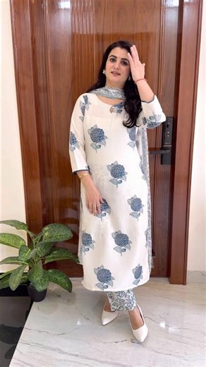 Summer Special Embroidered Kurta Pant Set With Dupatta, Floral Cotton Kurta Palazzo Set With Dupatta