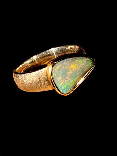 Opal Great Barrier Reef Ring in Silver With Gold-plated Setting - Etsy