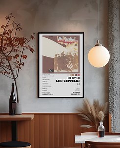 LED ZEPPELIN Album Poster | Album Cover Print | Retro Classic Rock Decor | 70s Aesthetic Music Wall Art | Tracklist Art | 70s Rock Band Gift - Etsy